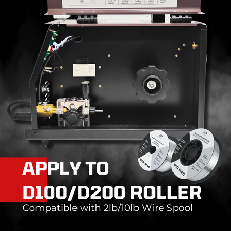 LOTOS MIG175 175A Mig Welder with Aluminum Spool Gun, Auto MIG Synergistic Setting & Voltage Fine Tuning, Gas MIG, Aluminum Spool MIG & Gasless Flux Core MIG Welding, MIG Wire Welder Brown, 240V - LOTOS Plasma Cutters & Welders