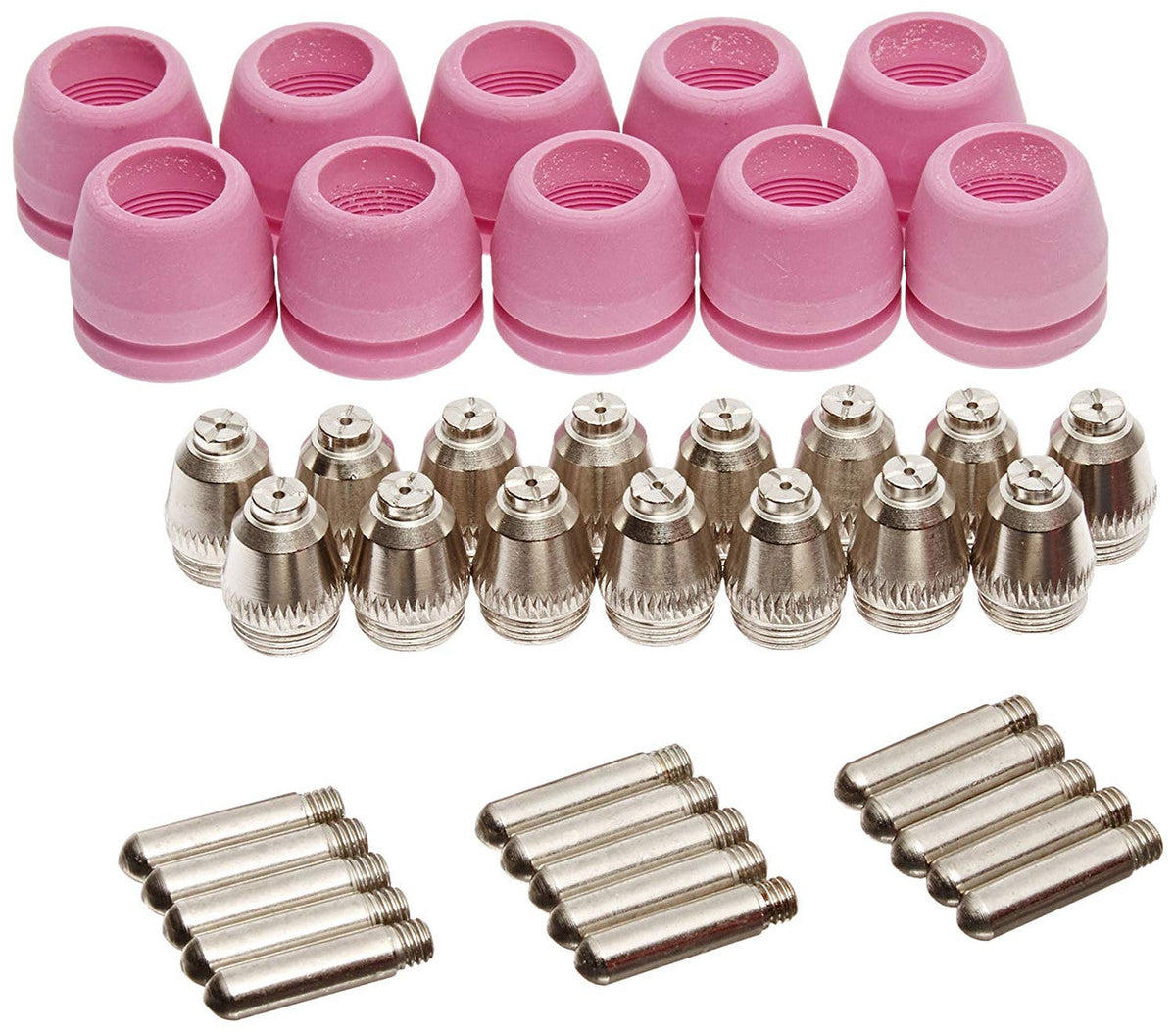LOTOS PCON90 90PC CONSUMABLES NOZZLE ELECTRODE CUP AND RING for RED LTP5000D, BLUE LTP6000, RED LTPDC2000D - LOTOS Plasma Cutters & Welders