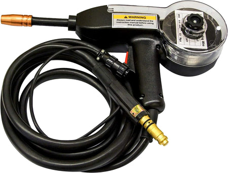 LOTOS MIG175 175A Mig Welder with Aluminum Spool Gun, Auto MIG Synergistic Setting & Voltage Fine Tuning, Gas MIG, Aluminum Spool MIG & Gasless Flux Core MIG Welding, MIG Wire Welder Brown, 240V - LOTOS Plasma Cutters & Welders