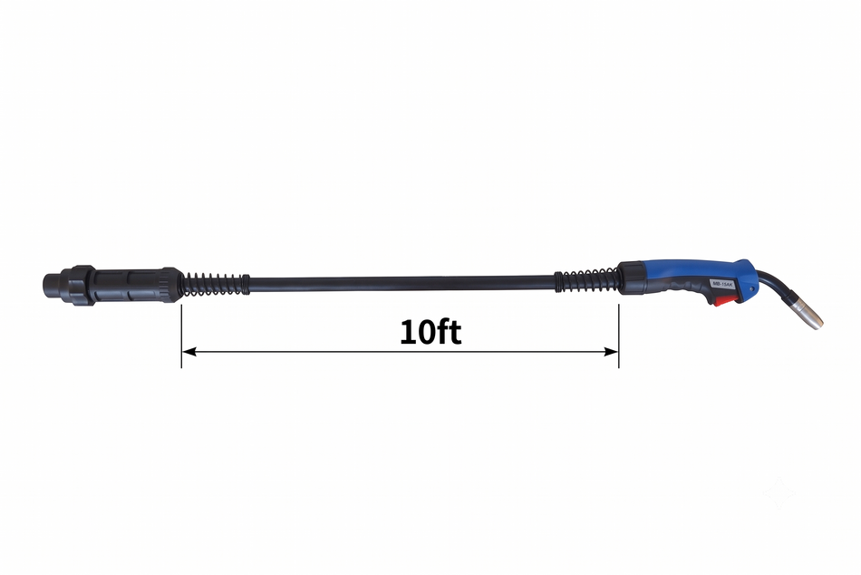 LOTOS NMT104 10-Foot MIG Welding Torch Gun with Central Euro Connector for MIG180, MIG180SP, MIG225, MIG225SP Welders