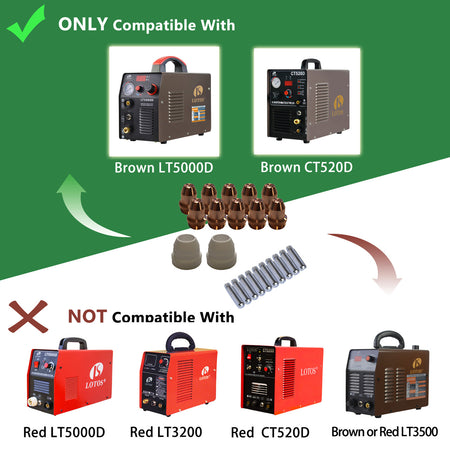 LOTOS LCS22 PLASMA CUTTER CONSUMABLES SETS FOR BROWN COLOR LT5000D AND BROWN COLOR CT520D (22) - LOTOS Plasma Cutters & Welders