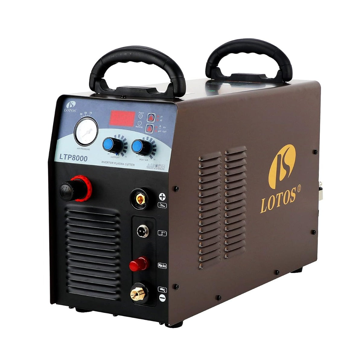 LOTOS LTP8000 80 A Plasma Cutter with Pilot ARC Metal Cutter, 1 inch Clean Cut, Brown - LOTOS Plasma Cutters & Welders