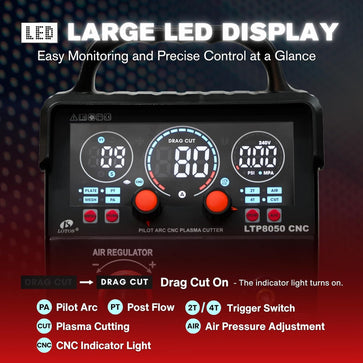 LTP8050 CNC 80AMP Blow Back Arc Plasma Cutter, CNC Interface Ready