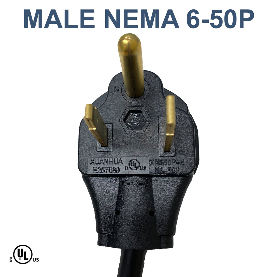 Lotos PT05 NEMA 6-50P Male to Locking L6-30R Female, 30A-50A, 250V, Adapter Cord, 16 inch